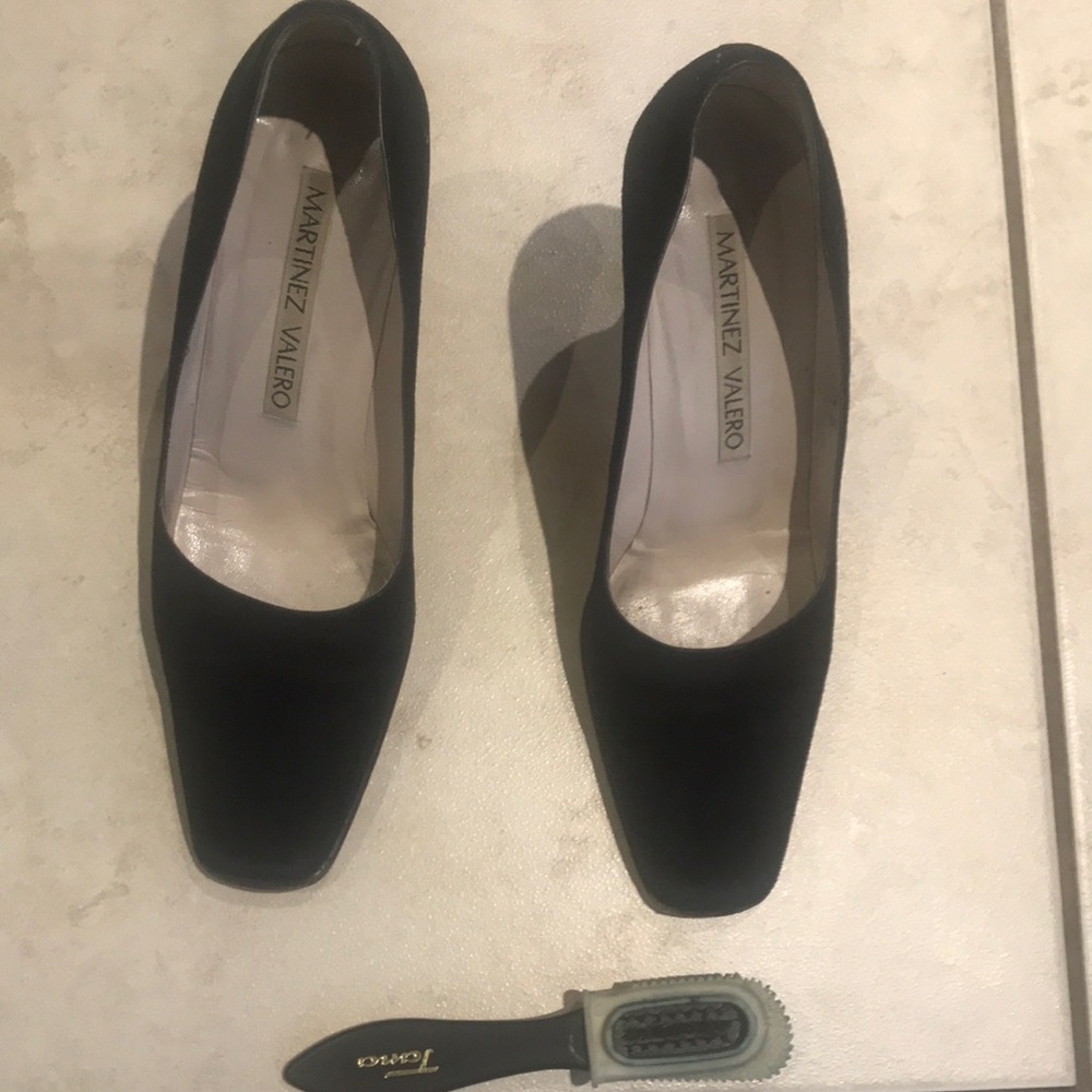 Martinez Valero black suede high heels